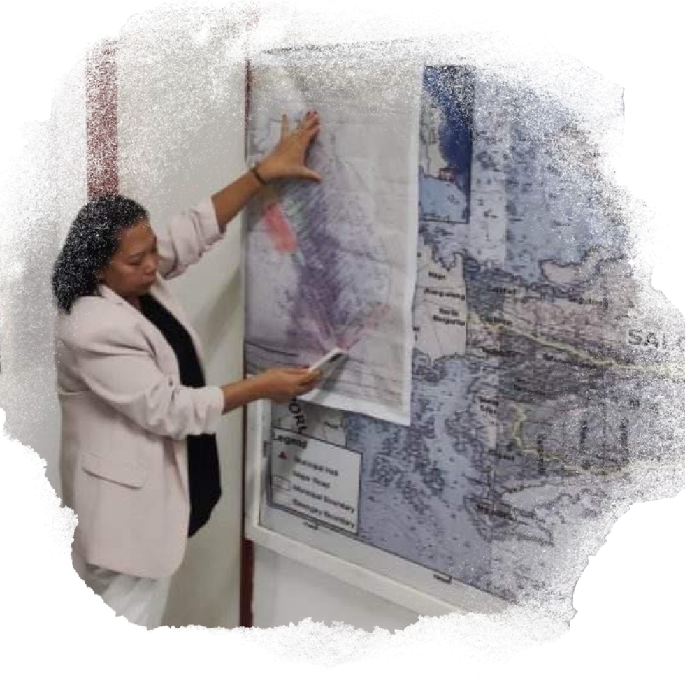 A photo of a highway almost completely obscured by haze