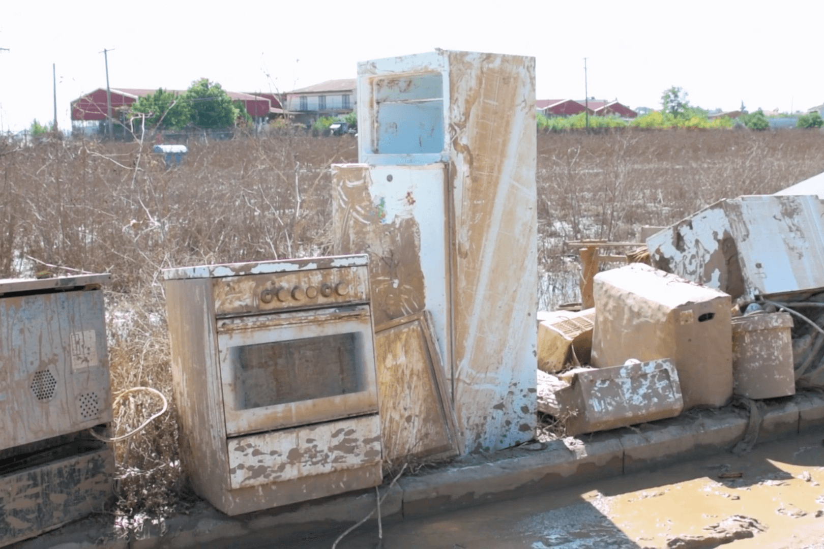 A photo of damaged household applicances